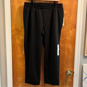 New With Tags! A New Day Black and White Striped Pull On Ankle Pants